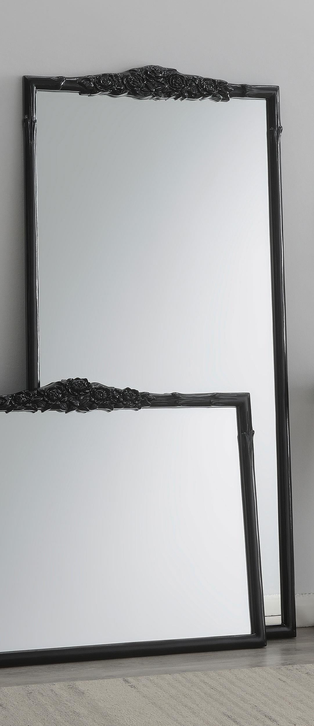Coaster Sylvie 30 x 65 Inch French Provincial Floor Mirror Black