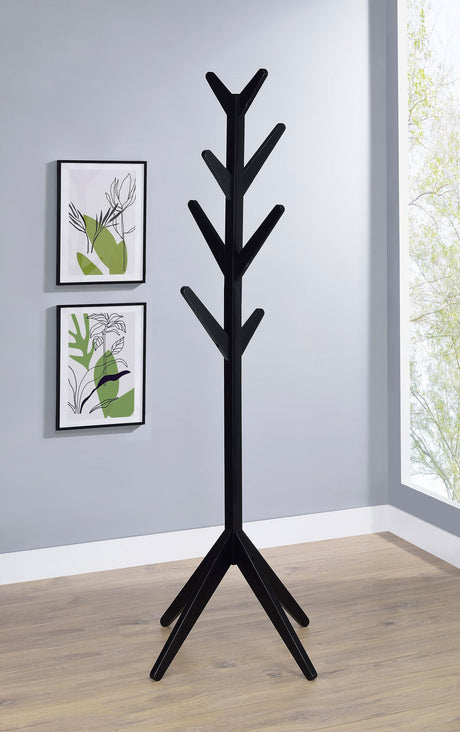 Coaster Margaret Solid Wood Coat Rack Clothing Hanger Black