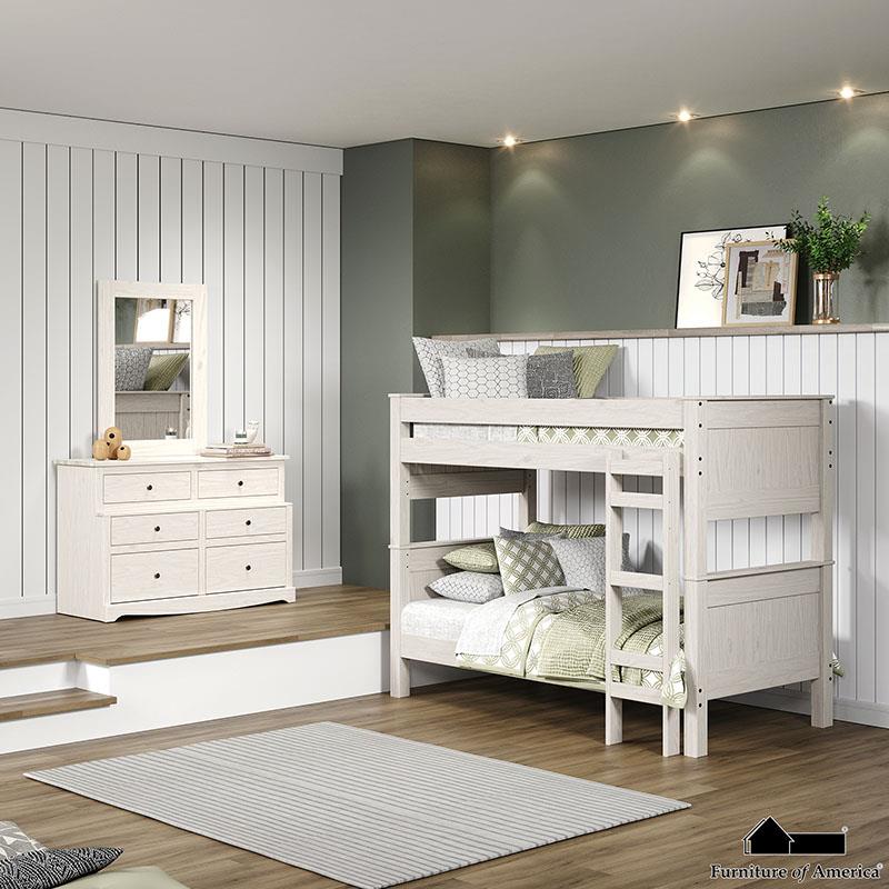 Furniture of America Albani Twin/Twin Bunk Bed, White