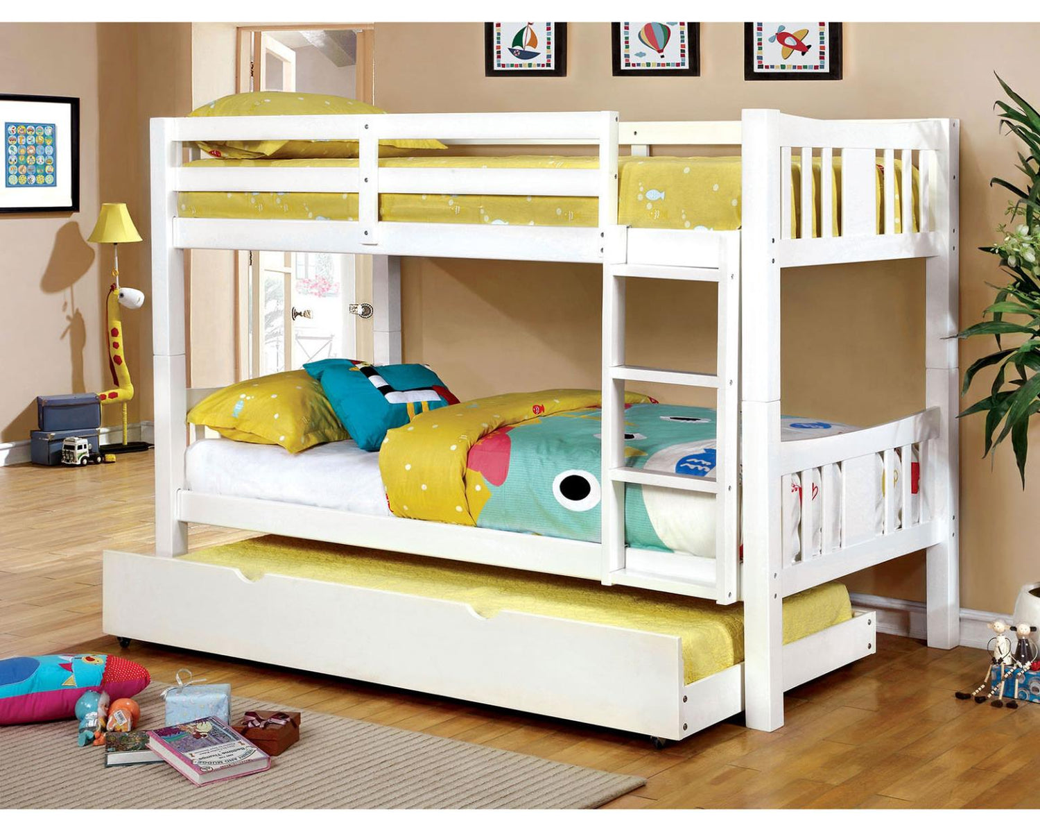 Furniture of America Cameron Twin/Twin Bunk Bed, White
