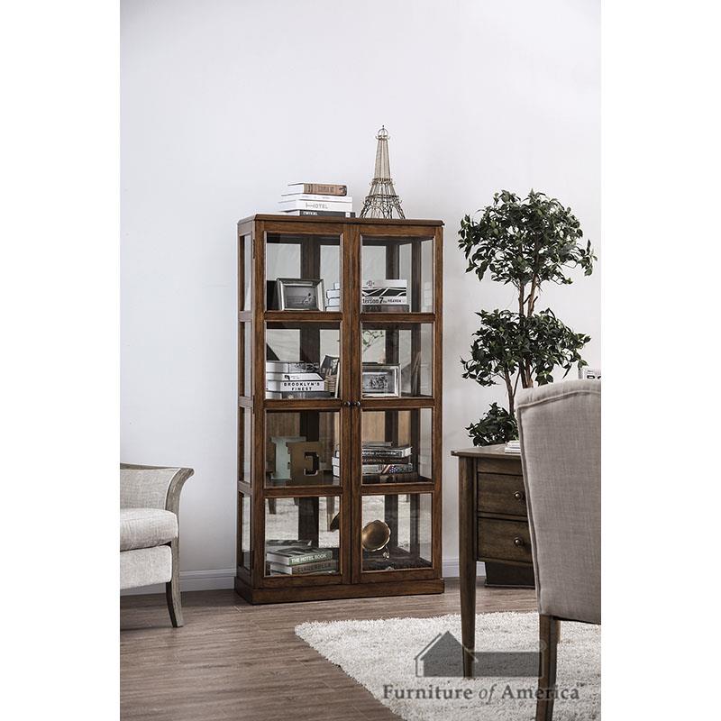 Furniture of America Vilas Curio, Oak