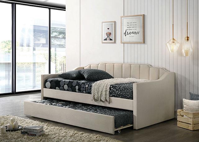 Furniture of America Kosmo Twin Daybed, Beige