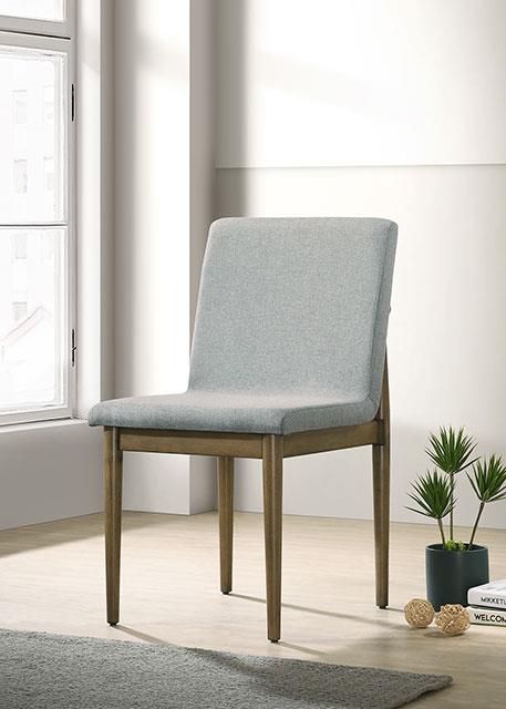 Furniture of America St Gallen Side Chair (2/CTN), Natural Tone/Light Gray