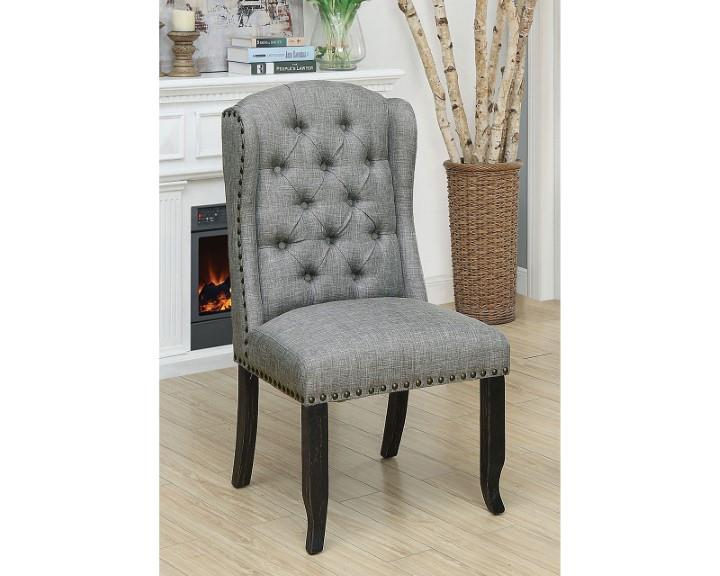 Furniture of America Sania Counter Ht. Wingback Chair, L.Gray (2/CTN)