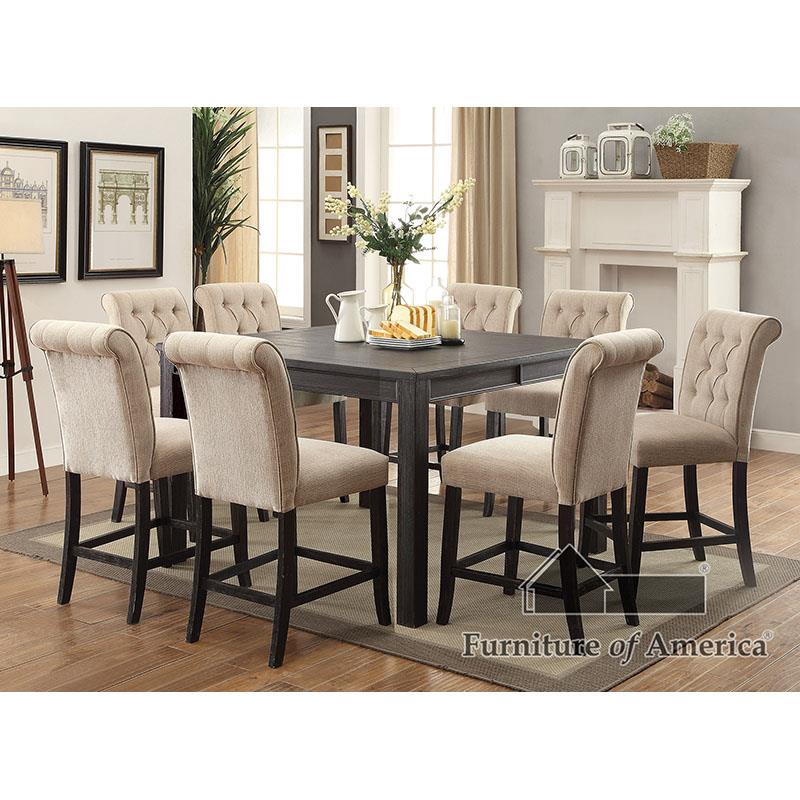 Furniture of America Sania III 7 Pc. Sq Counter Ht. Table Set