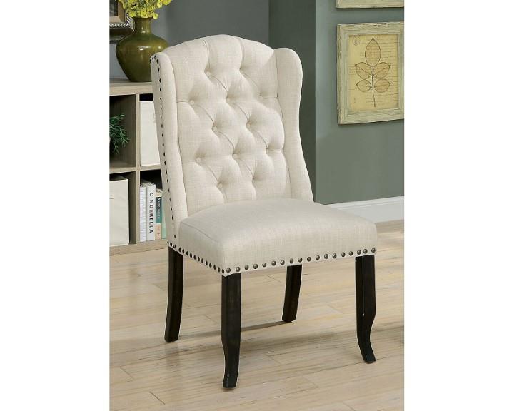 Furniture of America Sania Wingback Chair, Beige (2/CTN)