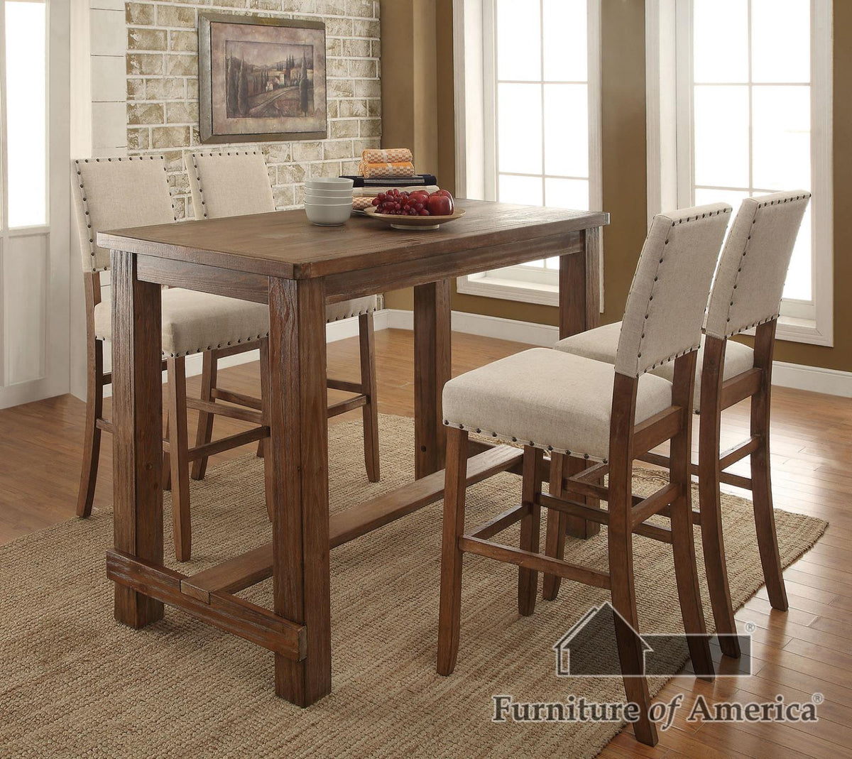 Furniture of America Sania Bar Chair (2/CTN)