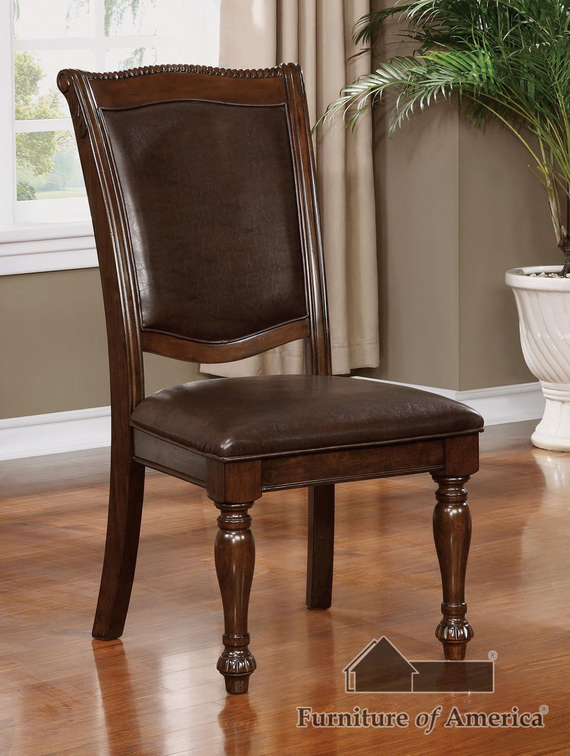 Furniture of America Alpena Arm Chair (2/CTN), Brown Cherry