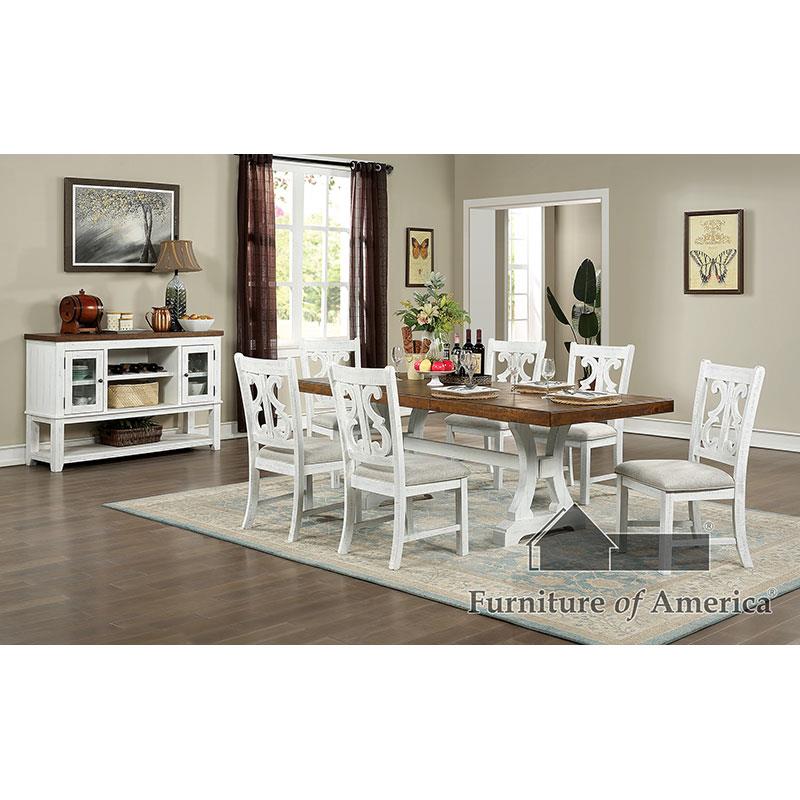 Furniture of America Auletta 7 Pc. Dining Table Set