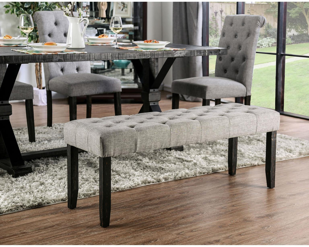 Furniture of America Alfred Bench, Light Gray