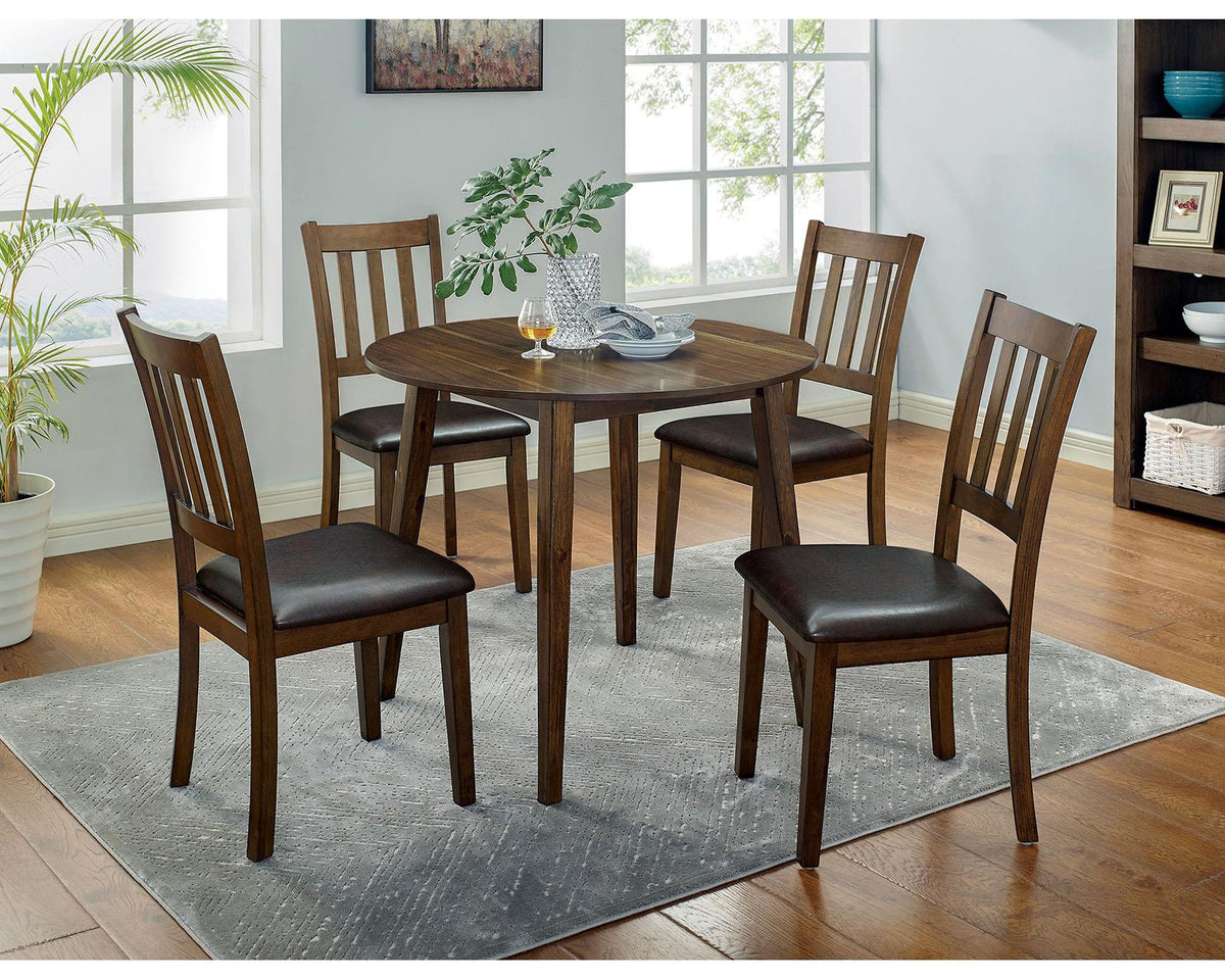 Furniture of America Blackwood 5 Pc. Round Dining Table Set
