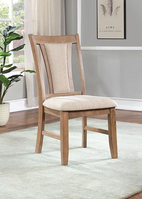 Furniture of America Upminster Side Chair (2/CTN), Natural Tone/Beige