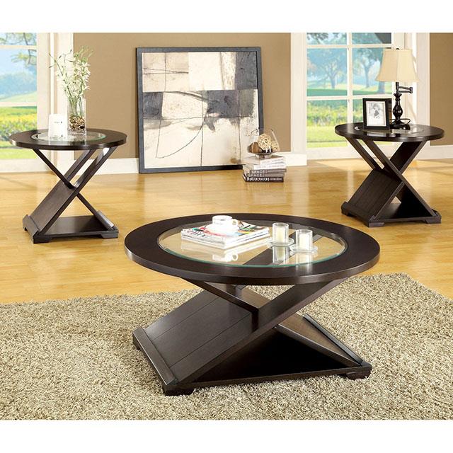 Furniture of America Orbe 3 Pc. Table Set (1C+2E)