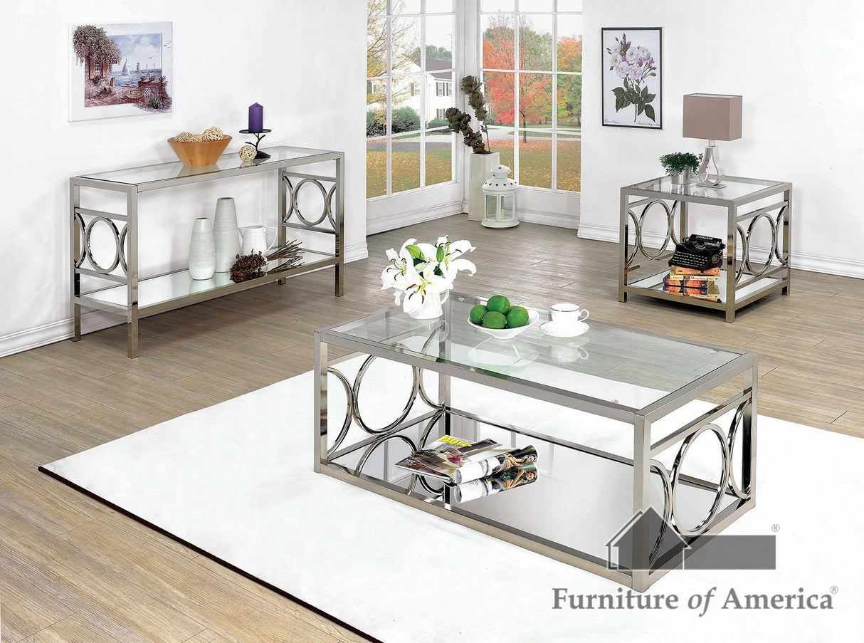 Furniture of America Rylee End Table, Chrome