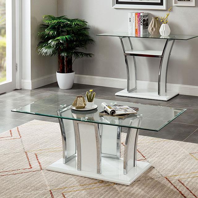 Furniture of America Staten End Table, White