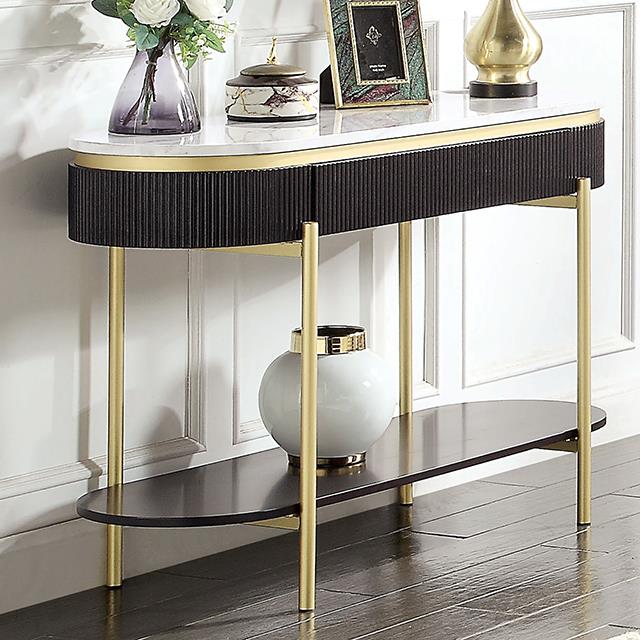 Furniture of America Koblenz Sofa Table, Dark Walnut