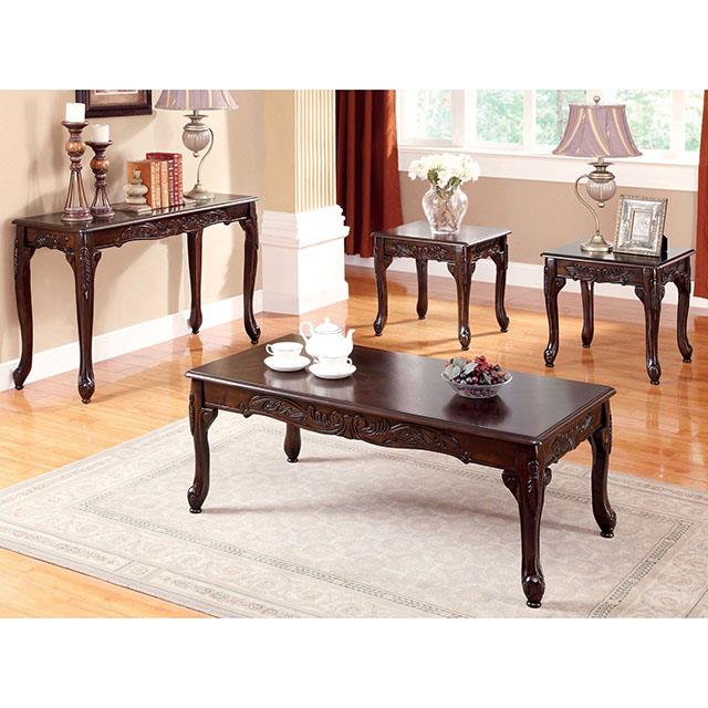 Furniture of America Cheshire 3 Pc. Table Set (1C+2E), Dark Cherry