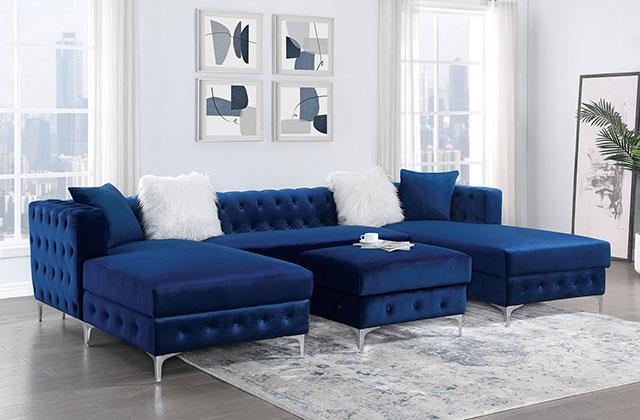 Furniture of America Ciabattoni Sectional, Navy