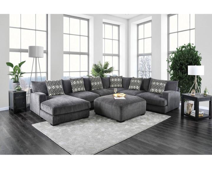 Furniture of America Kaylee Ottoman, Gray