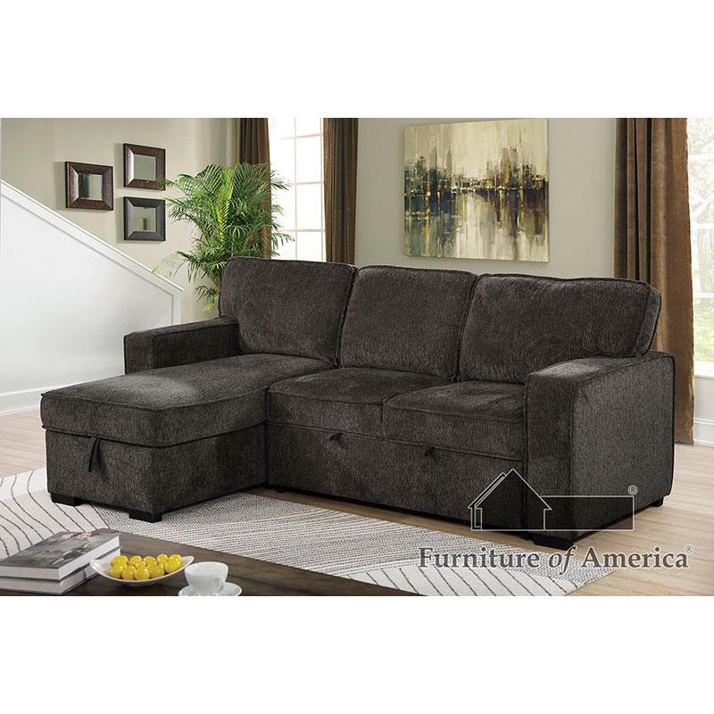 Furniture of America Ines Sectional, Dark Gray