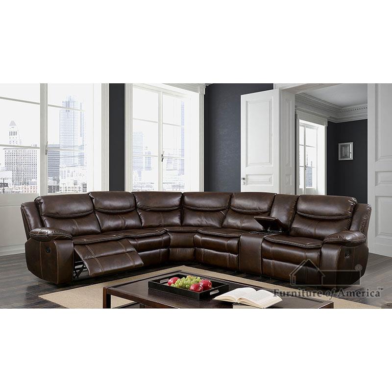 Furniture of America Pollux Sectional, Brown
