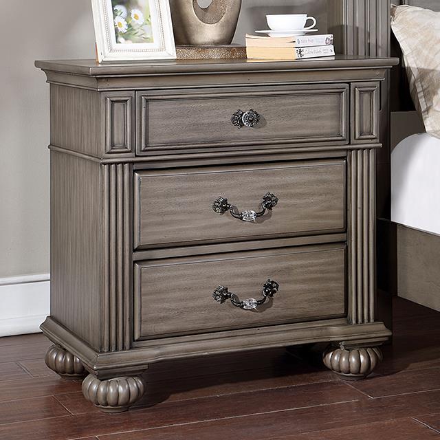 Furniture of America Syracuse Nightstand, Gray