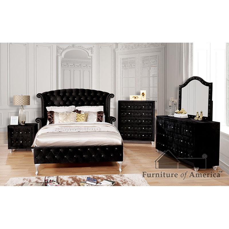 Furniture of America Alzire Nightstand, Black