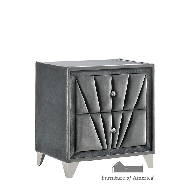 Furniture of America Carissa Nightstand, Gray