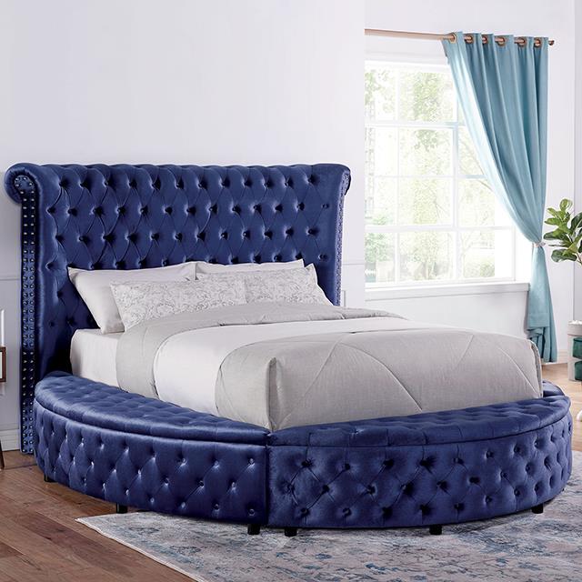 Furniture of America Sansom Queen Bed, Blue