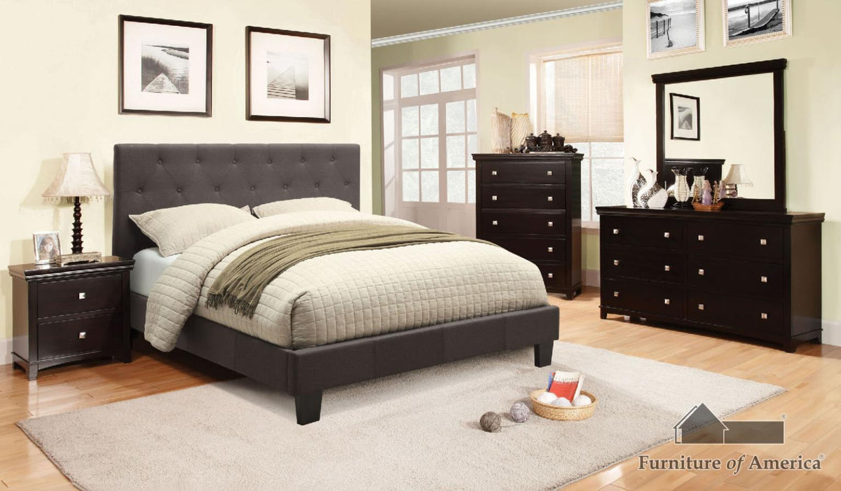 Furniture of America Leeroy Cal.King Bed, Gray