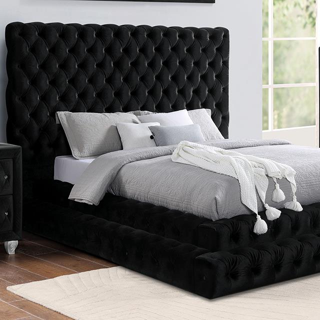 Furniture of America Stefania Queen Bed, Black