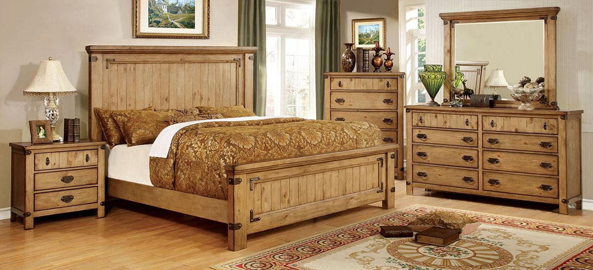 Furniture of America Carlsbad 5 Pc. Queen Bedroom Set w/ 2NS