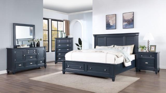 Furniture of America Manzanillo Cal.King Bed, Slate Blue