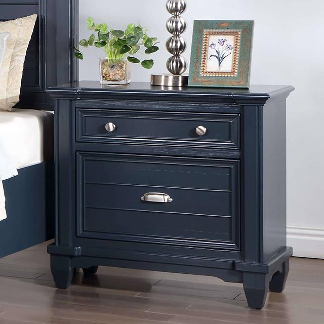 Furniture of America Manzanillo Nightstand, Slate Blue