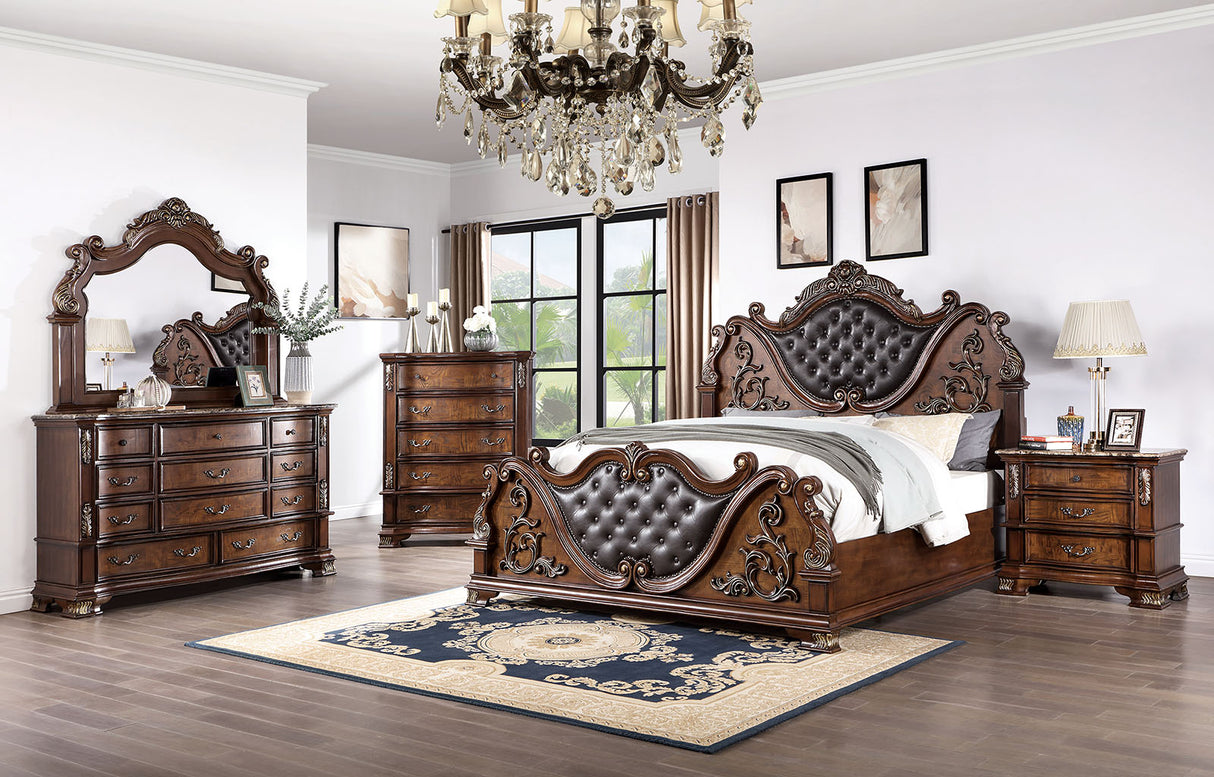 Esparanza E.King Bed, Brown Cherry