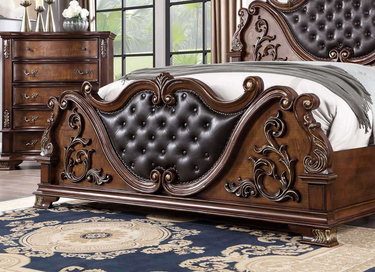 Esparanza E.King Bed, Brown Cherry