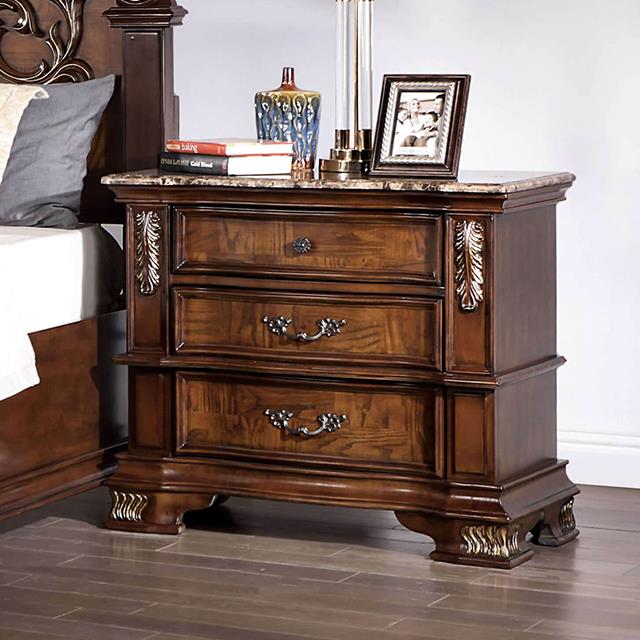Furniture of America Esparanza Nightstand, Brown Cherry