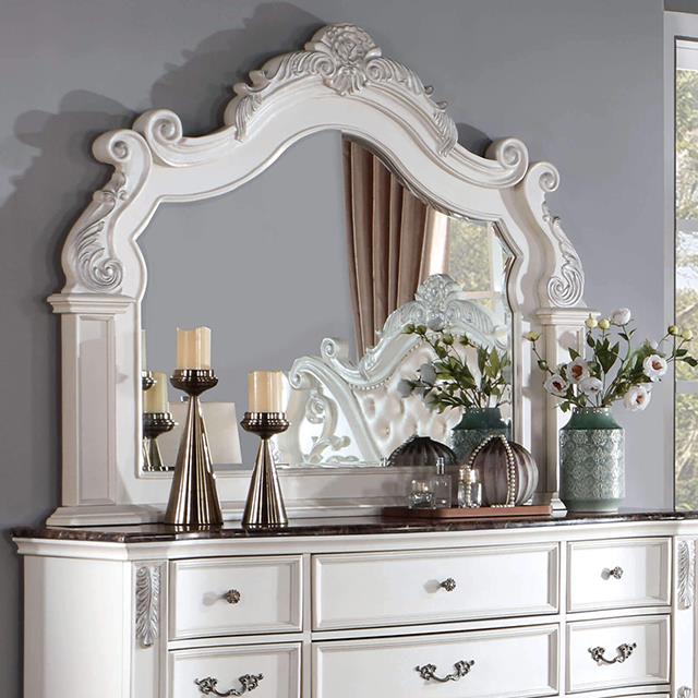 Furniture of America Esparanza Mirror, Pearl White