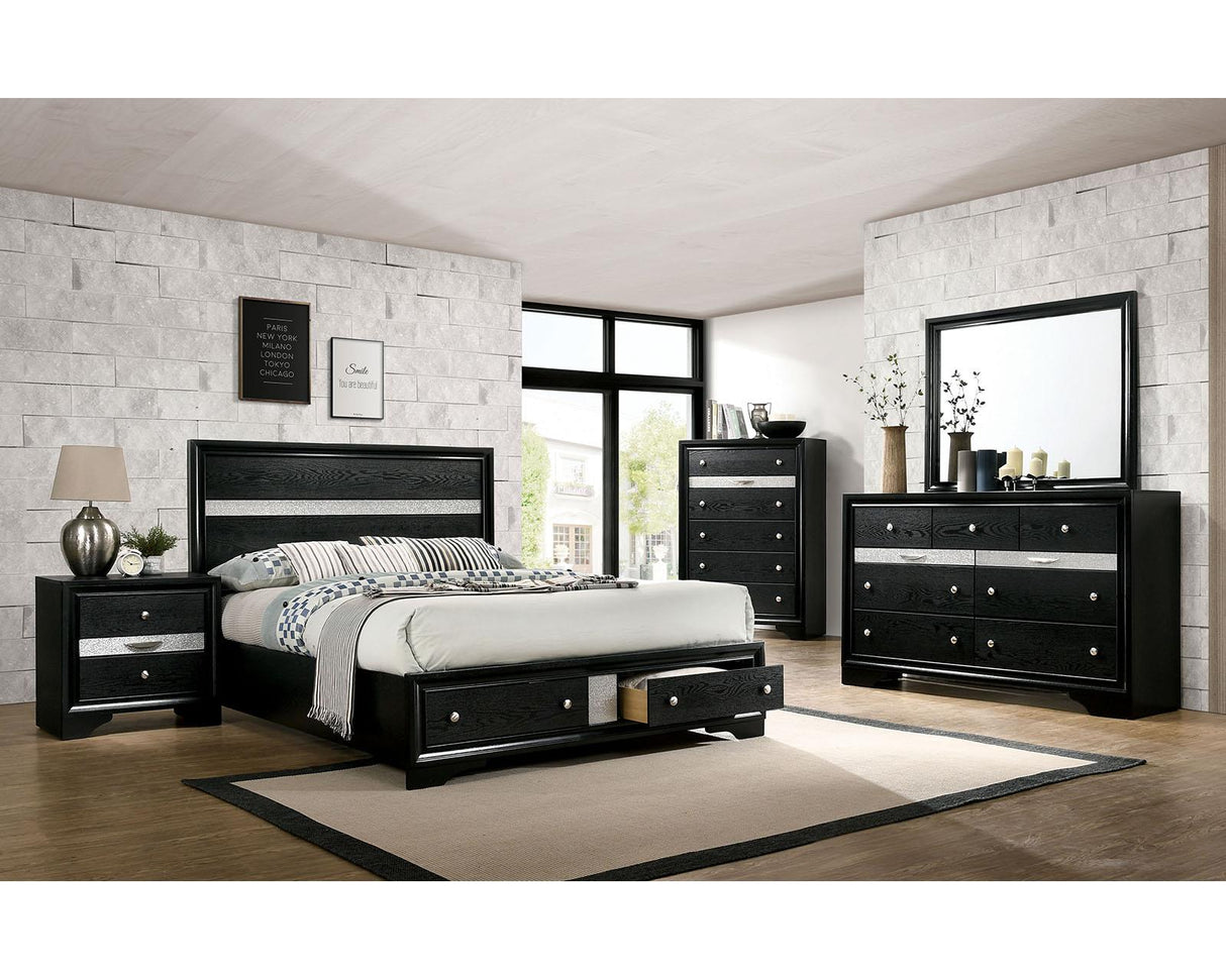 Furniture of America Chrissy Nightstand, Black