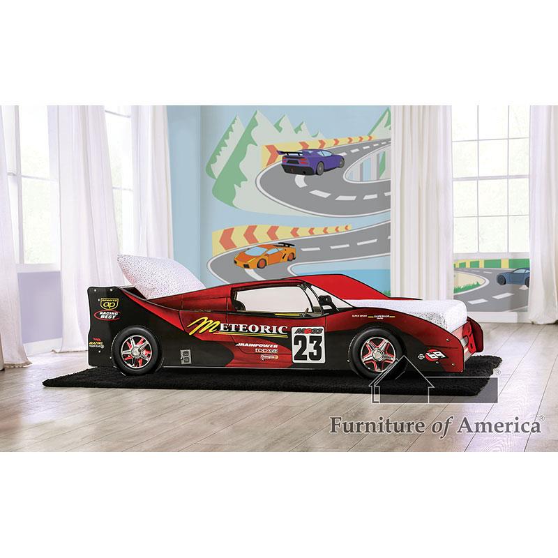 Furniture of America Dustrack Twin Bed, Red