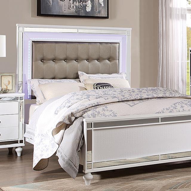 Furniture of America Brachium E.King Bed, White