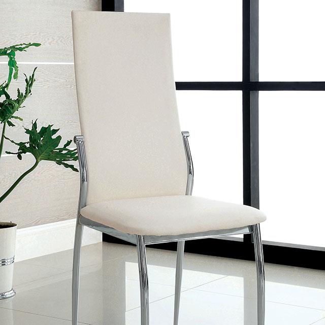 Furniture of America Kalawao Side Chair, White (2/CTN)