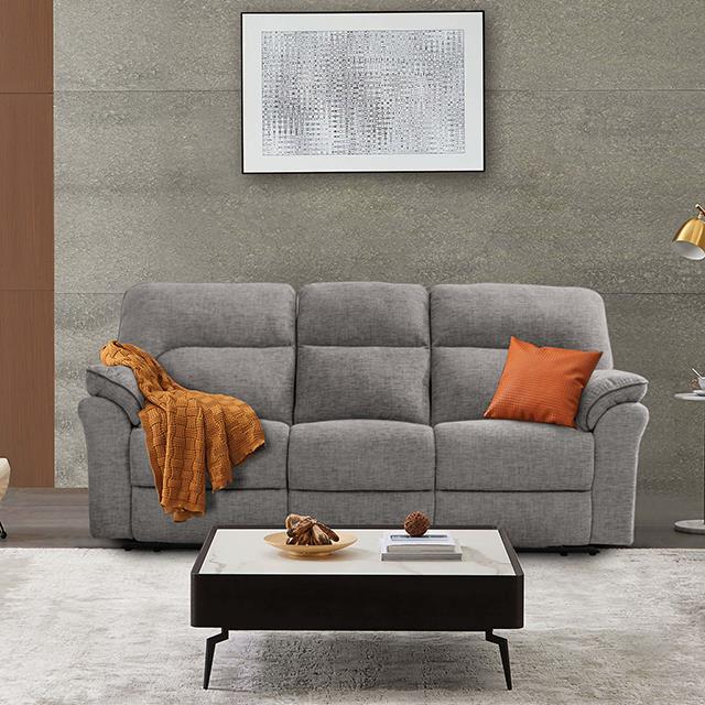 Furniture of America Josias Sofa, Light Gray Fabric
