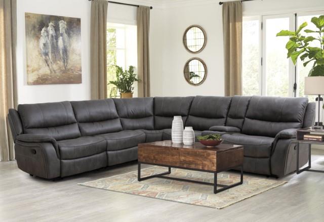 Furniture of America Jerominus Sectional, Dark Gray