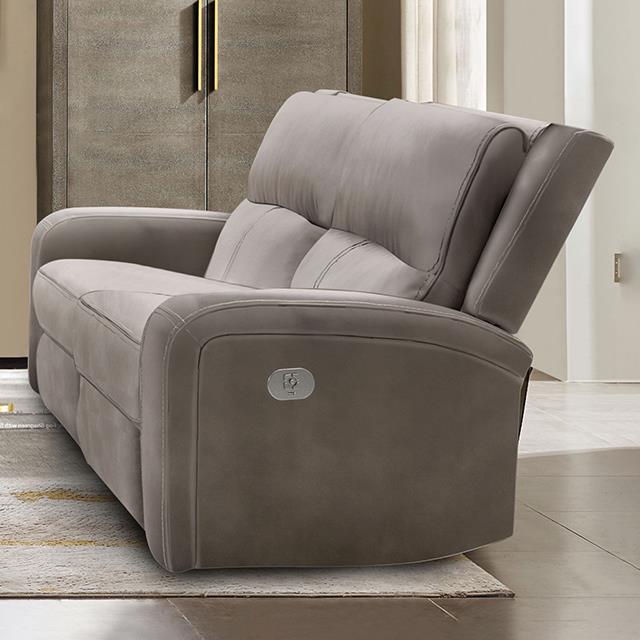 Furniture of America Vasilios Power Loveseat, Taupe