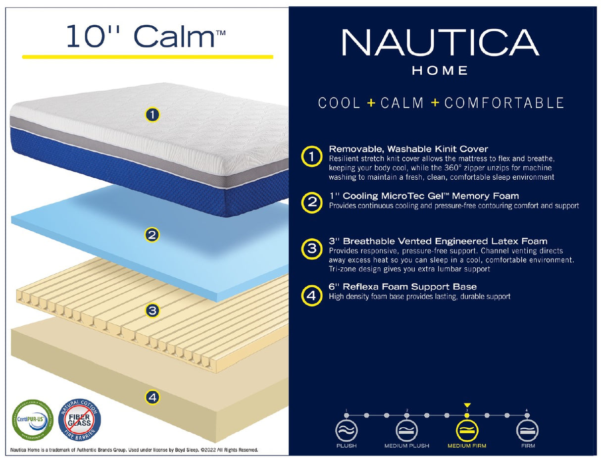 Calm 10 Inch Memory Foam Mattress