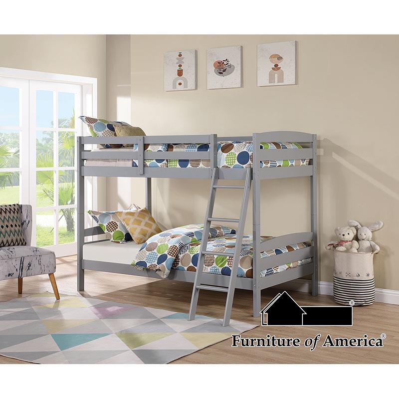 Furniture of America Candice Twin/Twin Bunk Bed, Gray