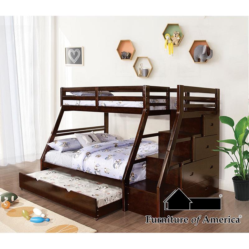 Furniture of America FM-BK611ES-BED Twin/Full Bunk Bed, Espresso