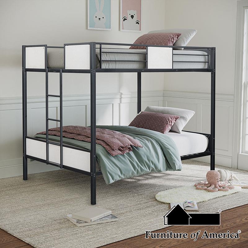 Furniture of America Molton Full/Full Metal Bunk Bed (K/D), Black