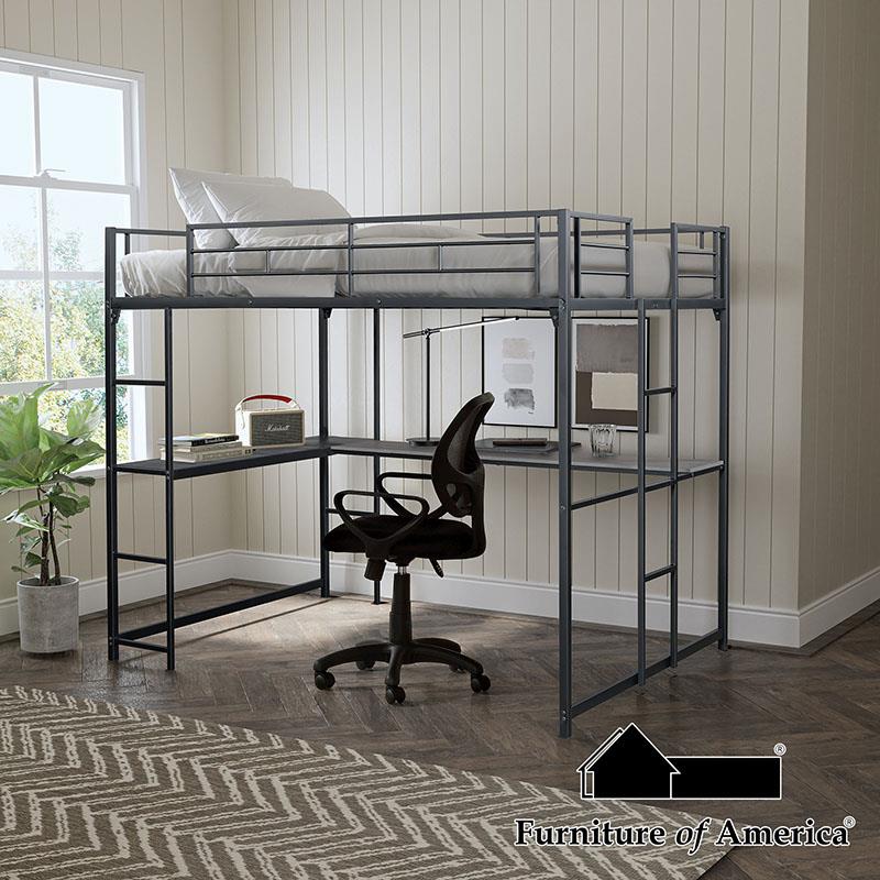 Furniture of America Cybill Full Loft Bed, Black